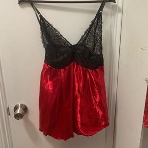 Satin baby doll lingerie
